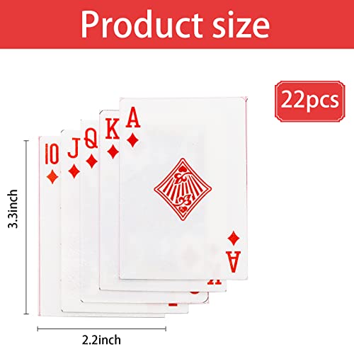 Morofme Edible Poker Cake Toppers 22Pcs Playing Cards Cake Decoration Edible Casino Cupcake Toppers Edible Wafer Playing Card Game Cake Decoration For Vegas Casino Night Party Supplies #TOP5