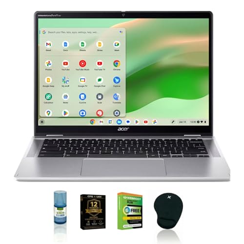 acer Chromebook Spin 314 14 Inch Touchscreen Laptop Intel Core i3 N305 8GB RAM 128GB eMMC WUXGA IPS 2 in 1 Convertible Chrome OS WiFi 6E HDMI Bundle Antivirus Mouse Pad Screen Cleaner 24 Month CPS