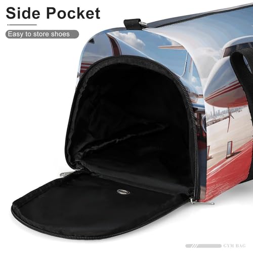 Sac de gym avion tapis rouge de taille unique avec compartiment