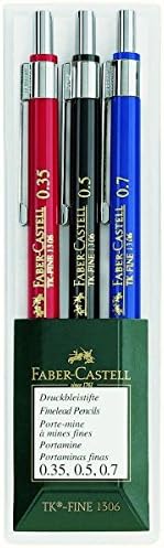 Faber-Castell 130622 Ołówek mechaniczny TK-Fine 3 (Plus długopis 0,35 mm, 0,5 mm i 0,7 mm), zestaw do czyszczenia Geo, 1