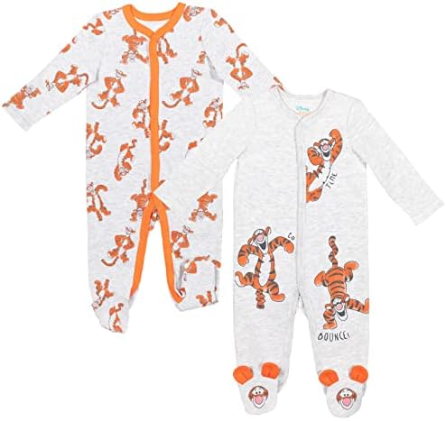 Disney Winnie the Pooh Tigger Infant Baby Boys 2 Pack Snap Sleep N' Play Coveralls 3-6 Months