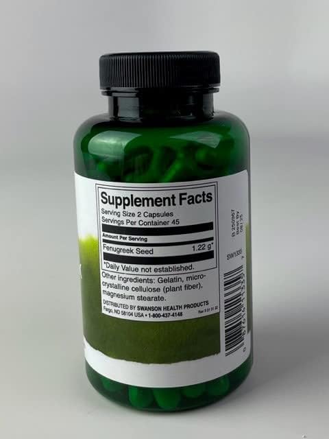 Swanson Full Specturm Fenugreek Seed - Herbal Supplement - (610 Milligrams 90 Capsules)