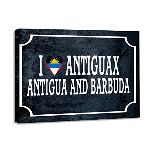 Impression sur toile thématique drapeau Antigua-et-Barbuda pour décoration intérieure Yelolyio