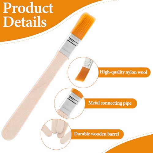 Qianyu 24 Stück Kleine Pinsel Borstenpinsel Set 12,7 cm Malerpinsel Weiche LackPinsel Flachpinsel Holzgriff 1,27 cm Breite Malerwerkzeug für Wände, Ausbesserungsarbeiten, DIY Streichen