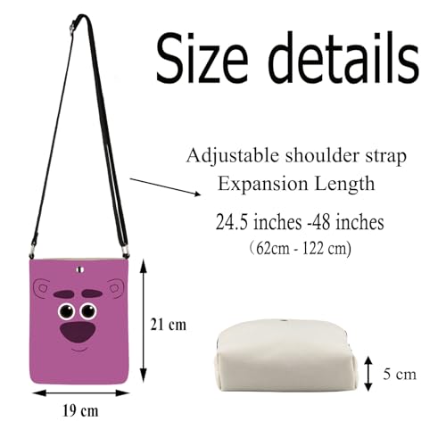 Purple Bear Crossbody Bag Cartoon Fan Gift Cross Body Cell Phone Bucket Wallet Bag with Shoulder Strap2