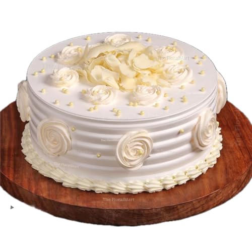 Image of The FloralMart Flakey Hearts FlavoredCake Eggless | Birthday | Anniversary | Same Day Delivery (500 GM, Vanilla)