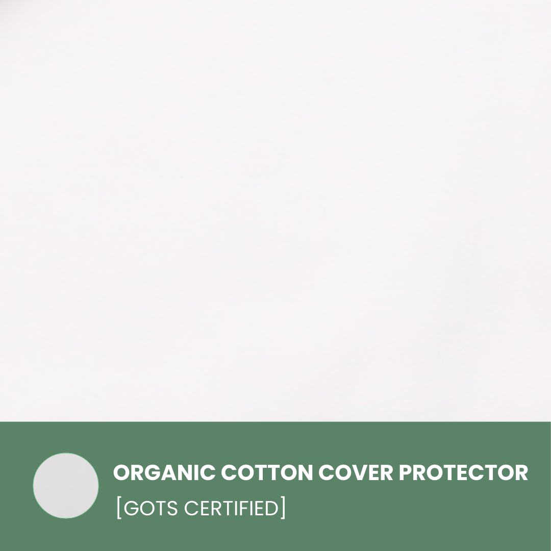 OrganicTextiles DS - Almohada de látex con funda de algodón orgánico (tamaño estándar, mediano), certificado GOTS, almohada de cama para dormir, ayuda para aliviar el dolor de cuello, soporte para la