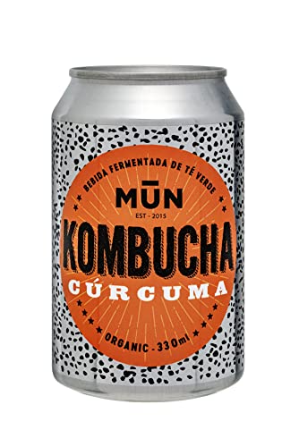Mun Kombucha - Té Kombucha Cúrcuma 330ml - Pack 12 Latas