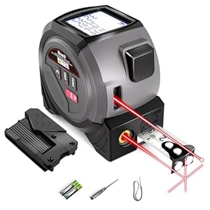 Laser Tape Measure 3-in-1 131ft Laser Measuring Tape & 16ft Woodworker Tape Measure & Crosshair, Area, Volume, Ft/Ft+in/in/M Unit Support for Decorating Architecture DIY Furniture