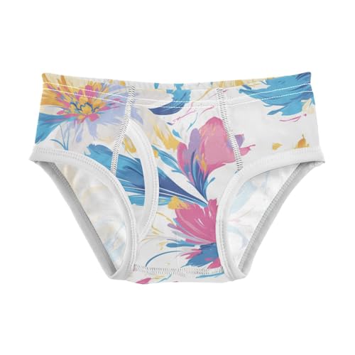 KLL Floral Fashion Print Design for Spring Boys Toddler Breathable Training Underwear Soft Children Panties 5T
