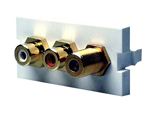 NTWUnimedia Module with RCA x 2 (Red/White) F/F Feed-Through Coupler - NUM-RW/MOD