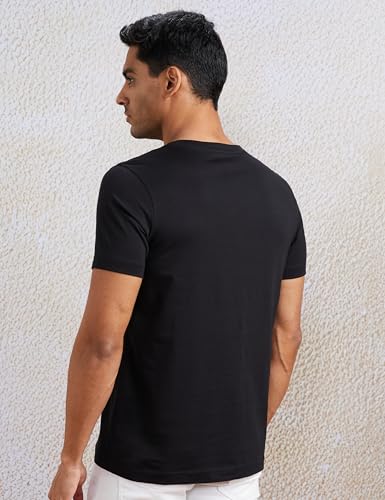 Image of Amazon Brand - Symbol Men's Solid Cotton T Shirt | Round Neck | Half Sleeve | Plain-Regular Fit (Available in Plus Sizes)