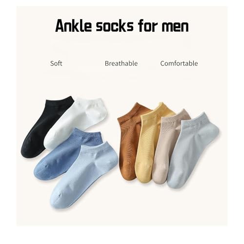Cotton No Show Socks for Unisex - 8 Pairs Low Cut Ankle Sock with Non Slip Grips, Breathable for Sneakers, Loafers3