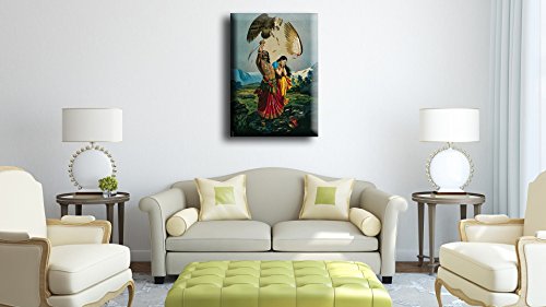 Image of Tallenge - Jatayu Vadham - Raja Ravi Varma Mythology Collection - Medium Gallery Wrap - Framed (17 x 24 inches)