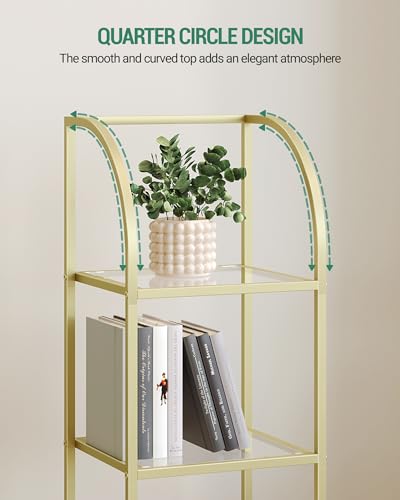 Hzuaneri BC20699G Bookcase Bookshelf, Tempered Glass Arched Bookshelf thumb #4