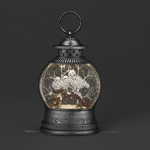 Roman 8.25 Inch H Lighhted Swirl White Owl Family on Branch, Christmas Decoration