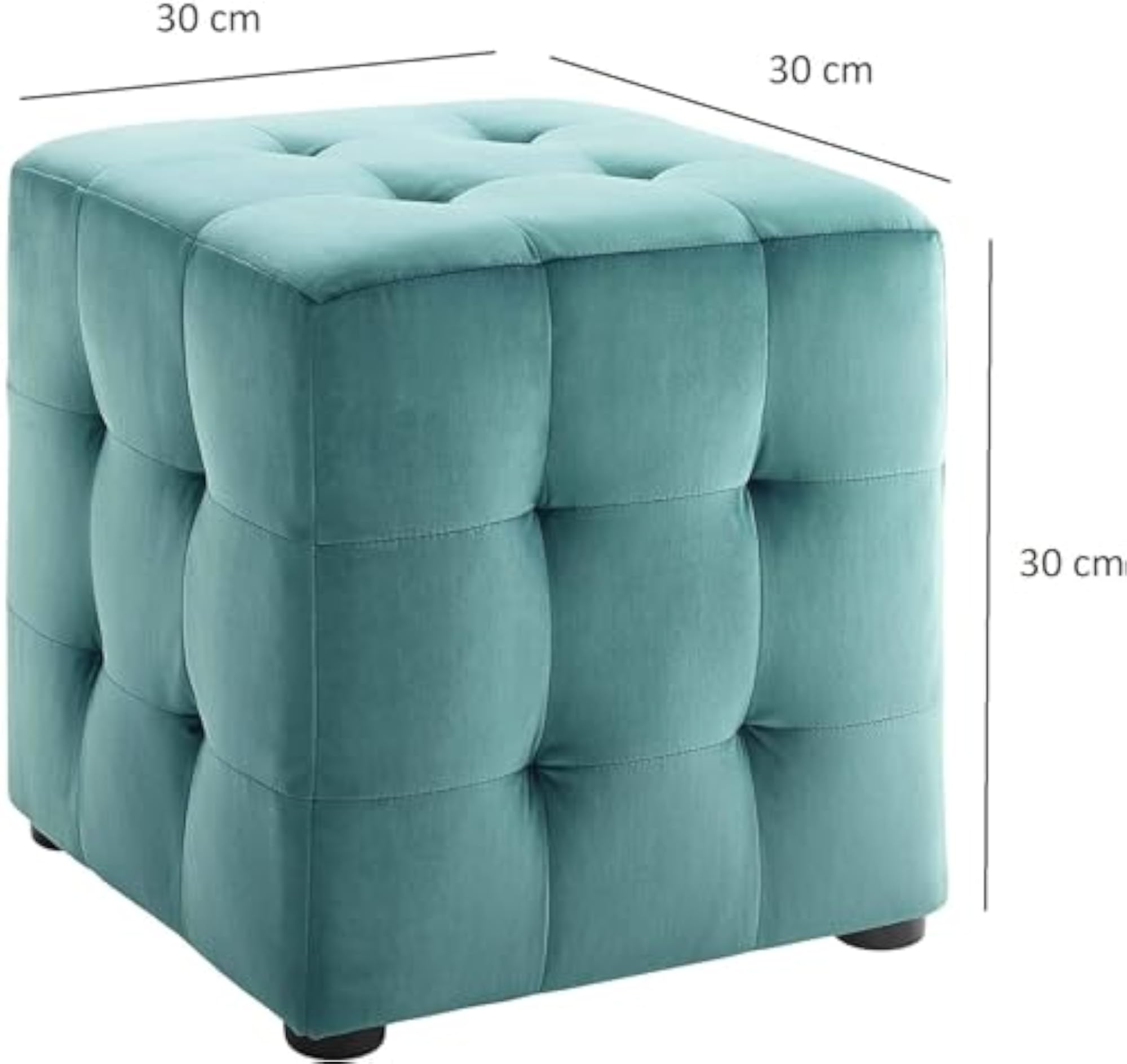 Ottoman Stool for Living Room, Cushioned Sitting Square Pouffe