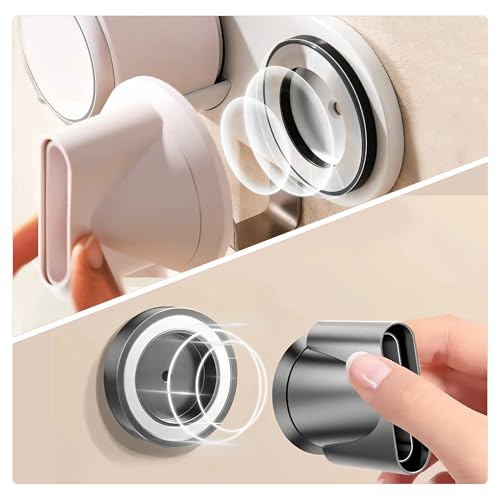 Foyer Nuage Haartrocknerhalter für Dyson Supersonic, Wandmontage, Halterung aus Aluminiumlegierung mit Steckerkabel Haken und Halter für 4 Düsen (weiß)