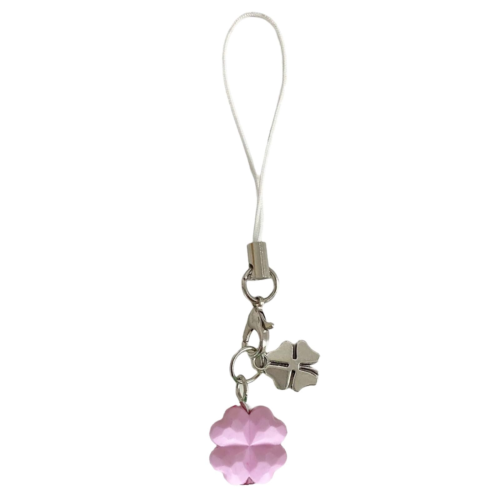NEWFT Korean Design Four Clovers Charm Lightweight Keychain Phone Ornament Stylish Phone Strap Charm Bag Decoration