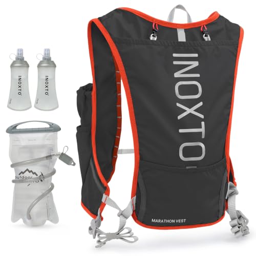 Image of INOXTO Running Hydration Vest Backpack,Lightweight Insulated Pack with 1.5L Water Bladder Bag Daypack for Hiking Trail Running Cycling Race Marathon for Women Men