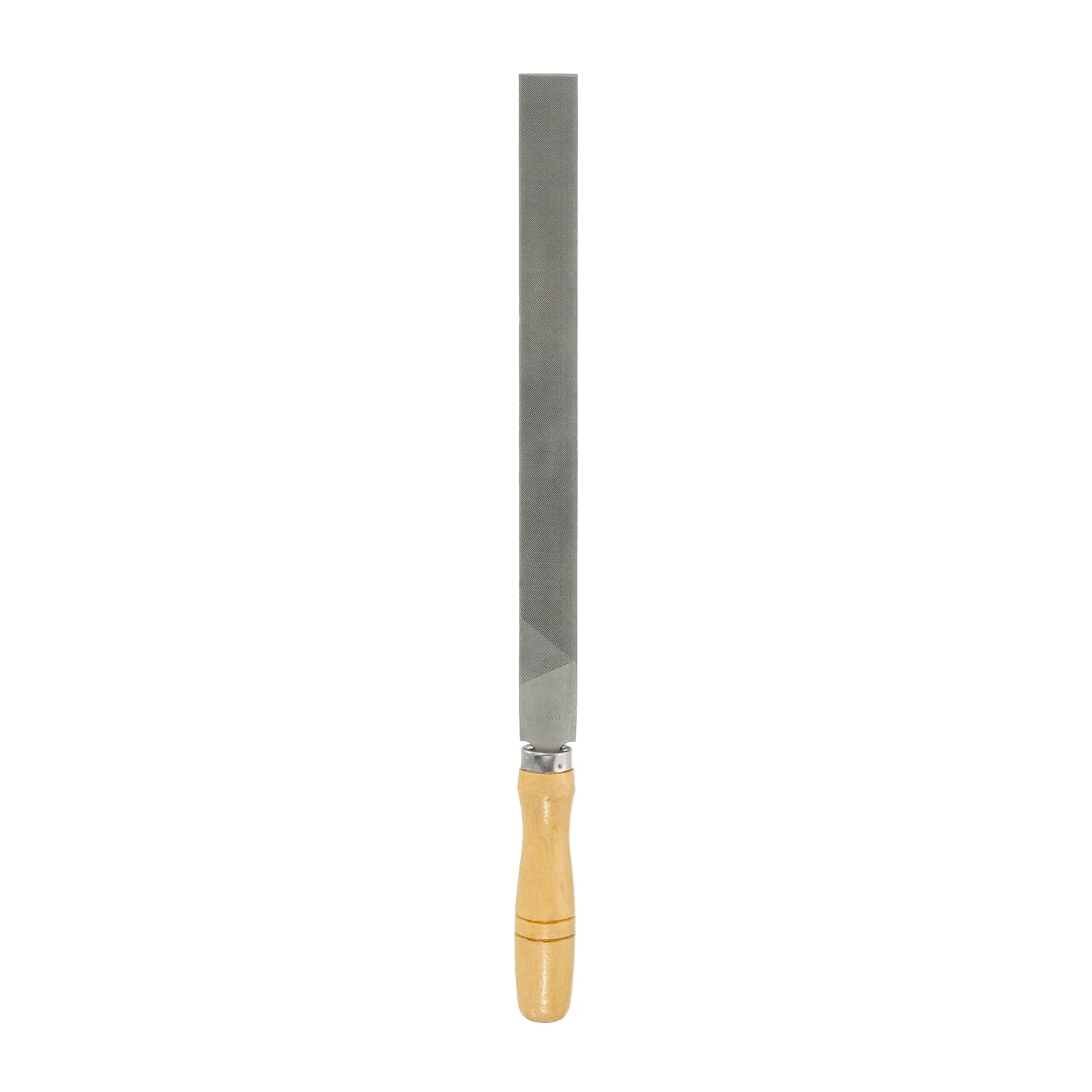 sourcing map Flat Thin Cut File 14" Double Cut Teeth High Carbon Steel Hand Rasp File with Wood Handle for Metal Wood Deburring Removing