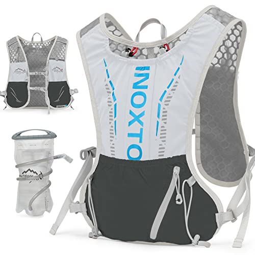 Mochila de hidratação INOXTO, leve, isolada, com bolsa de água de 1,6 L, mochila para caminhadas, trilhas, corridas, ciclismo, corrida, maratona para mulheres e homens