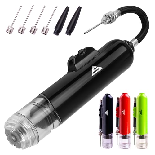 Sports Stable Dual Action Ball Pump Comes with 5 Standard Needles and 2 Plastic Adaptors for Your Football, Basketball, Soccerball, Volleyball, Handball