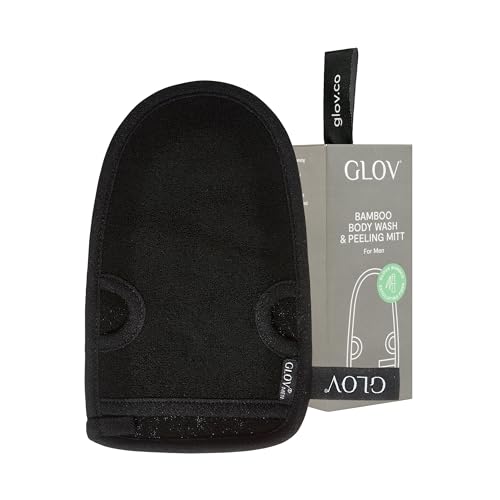 Guante Exfoliante Corporal de Cerdas Naturales y Fibra de Carbón, Cepillo Ducha y Masaje, Removedor de Piel Muerta, Anticelulitis, Esponja Exfoliante, Dry Brush Para Hombres