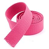 WENYAGUO Polyester Cotton Webbing Strap, Multicolor 25mm x 5 Meters Polyester Cotton Webbing Strap for Bags Belts(Rose Red)
