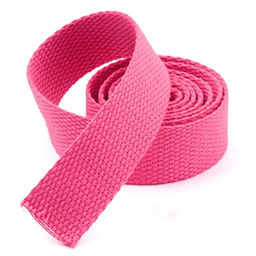 WENYAGUO Polyester Cotton Webbing Strap, Multicolor 25mm x 5 Meters Polyester Cotton Webbing Strap for Bags Belts(Rose Red)