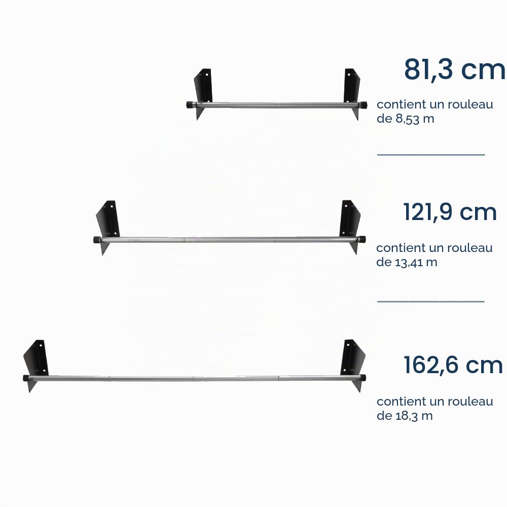 Support Mural pour Rouleau – Longueur réglable de 152,4 cm (71,1 à 152,4 cm)