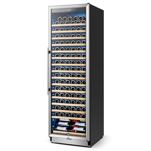 Tylza Wine Fridge 24 Inch, 189 Bottles Large Wine Cooler Refrigerator, Built-in or Freestanding Tall Wine Cooler Commercial with Upgraded Compressor, Low Noise, Fast Cooling