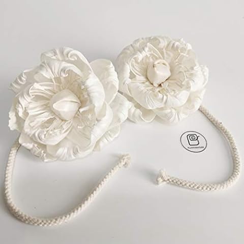 Plawanature Set of 2 Peony Bute 7.5cm Sola Flower with Rope Diffuser for Aroma Oil Cover