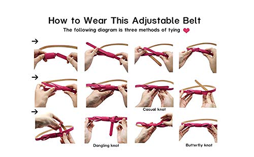 Maikun Womens Dress Belt, Thin Belt For Women, Skinny Adjustable Pu Leather Belts For Women, Blue, Waist 32-35'' #TOP5