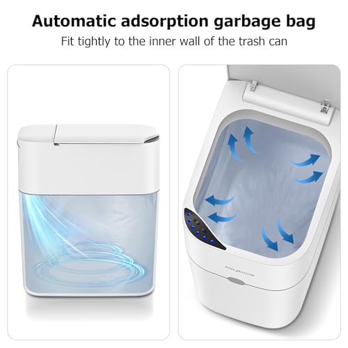 MOPALL Automatic Motion Sensor Bathroom Trash Can with Lid, 3 Gallon Smart Garbage Can, Touchless Trash Can Slim Small Trash Bin Waterproof Wastebasket for Toilet Bedroom Office Kitchen Living Room RV