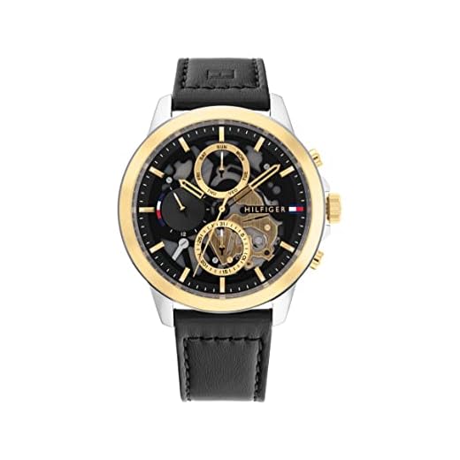 Tommy Hilfiger Reloj Analógico de Cuarzo multifunción para hombre con Correa en piel Negro - 1710474