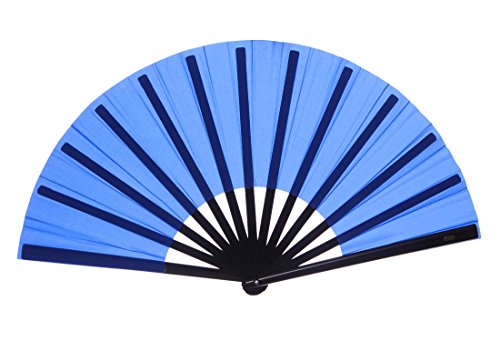 Greatlookz Chinese Nylon-Cloth Fan for Ladies, Royal Blue