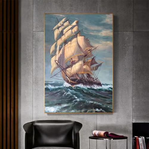 Affiches voilier art mural décoration d'intérieur paysage marin 60x80