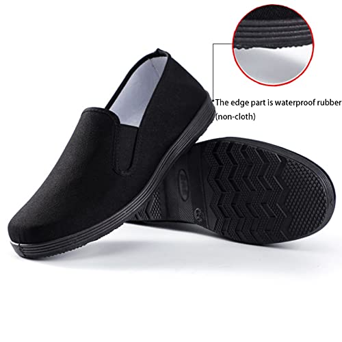 Men Old Beijing Shoes, Slip-On Chinese Kung Fu Canvas Martial Arts Tai Chi Rubber Old Beijing Shoes, Comfortable Non Slip Traditional Canvas, for Tai Chi, Kung Fu, Martial Arts, Leisure2