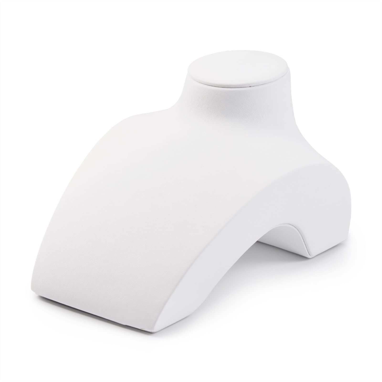 Colgador de ​Joyería blanco PU Collar de cuero Soporte de exhibición con microfibra Modelo Modelo Colgante Soporte de joyería Contador de la tienda Colgador Collares (Color : RX05501)