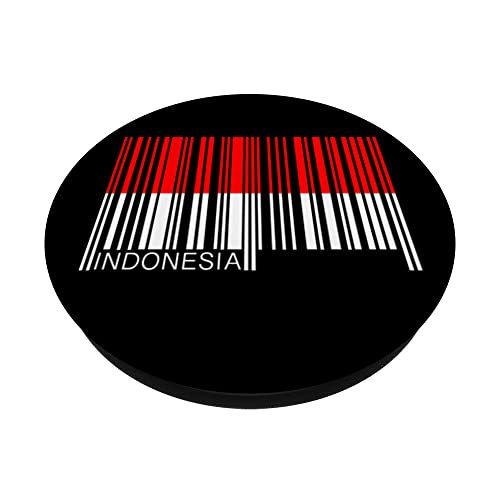 National Flag of Indonesia souvenir gift for men women PopSockets Swappable PopGrip, Black - Image 2