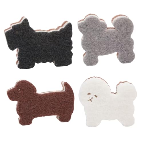 Three-Layer Kitchen Cleaning Sponges Multi-Use Dish Scrub Non Scratch Dog Shape Sponges for Kitchen Dishes Pots Bathroom(4pack) Three-Layer Kitchen Cleaning Sponges Multi-Use Dish Scrub Non Scratch Dog Shape Sponges for Kitchen Dishes Pots Bathroom(4pack)