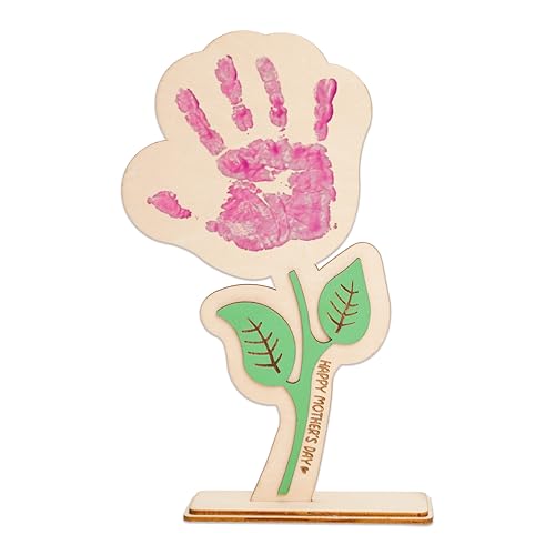 Happy Mothers Day Handprint Craft DIY Wooden Rose Flower Bouquet Mothers Day Gifts for Mom from Kids Daughter for Grandma from Grandkids Best Mom Ever Gifts Family Keepsake Art