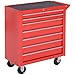 DURHAND Carro de Herramientas con 7 Cajones Caja Taller Cerradura Tipo Mueble de Almacenamiento para Taller Garaje y Hogar Chapa de Acero Ruedas 69x33x75cm Rojo