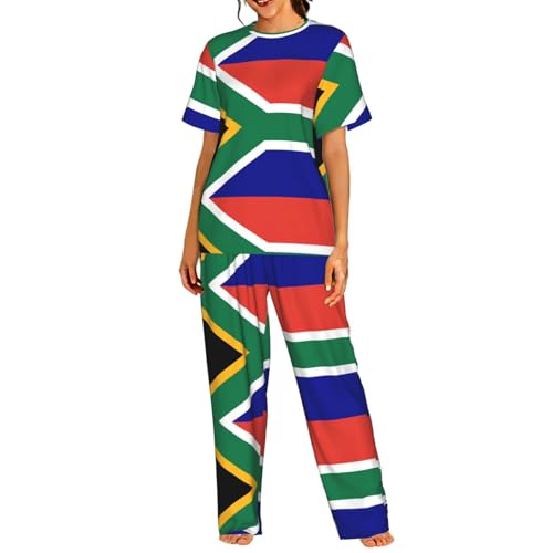 Pyjama Afrique du Sud pour femme ensemble short et manches courtes du S au 3XL