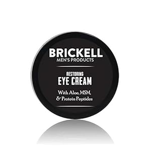 Brickell Men’s Restoring Under Eye Cream for Men, Natural and Organic Anti Aging Eye Balm For Puffiness, Wrinkles, Dark Circles, Crows Feet and Under Eye Bags, 0.5 Ounce, Unscented