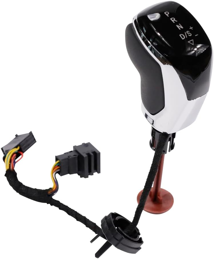 Hacreyatu LHD Automatic LED Gear Shift Knob Retrofit Kit Fit for VW Golf MK6 MK7 Passat B7 B8 Tiguan MK2 Polo (Silver Bright LED-Red)