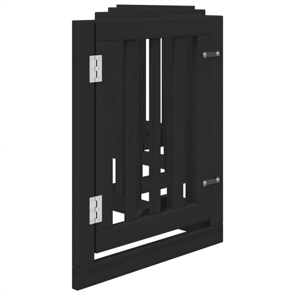 vidaXL Puerta para Perros Plegable 6 Paneles Madera álamo Negra 300 cm, Puerta para Mascotas, Puerta de Seguridad para Perros, Puerta para Perros de Seguridad