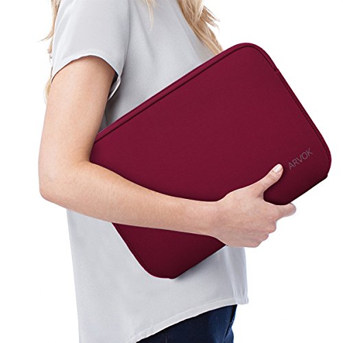 Arvok 13 13,3 14 Pulgadas Funda Protectora para Portátiles/Impermeable Ordenador Portátil Caso/Neopreno del Portátil Bolsa para Acer/ASUS/DELL/Fujitsu/Lenovo/HP/Samsung/Sony (Vino Rojo)