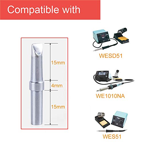 SolderFun ET Soldering Tips for Weller WES51,WESD51,WE1010NA,WCC100,PES51,EC1201A,EC2000.(6 Pcs Set ETB ETD ETK ETS ETBB ETBR02)
